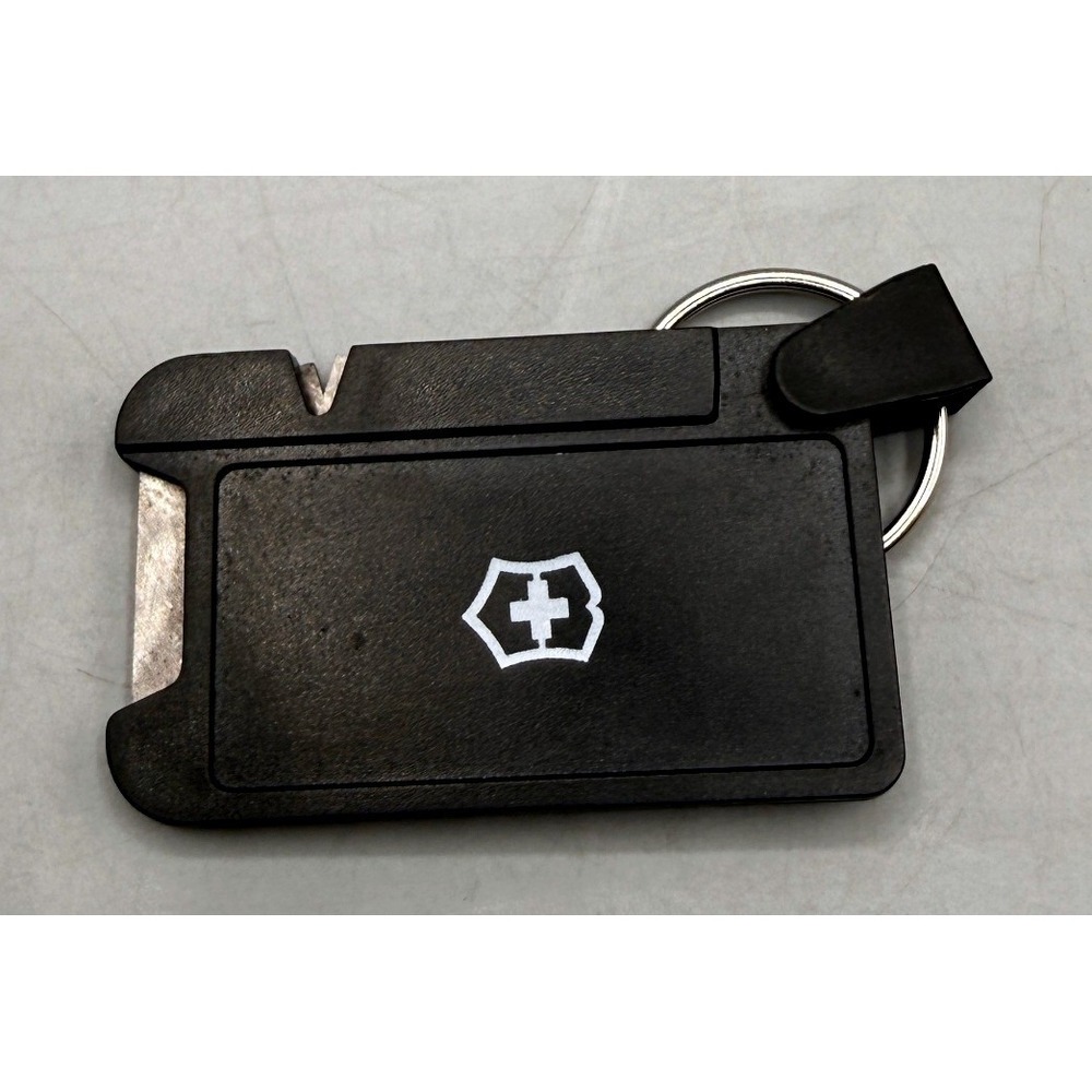 Victorinox Swiss Army Dual Knife Sharpener Keychain Black Card Tool 4.3323